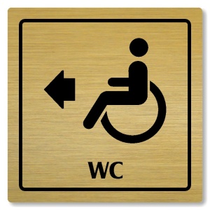 WC invalidé vlevo, 100x100mm, zlatá, Arizona